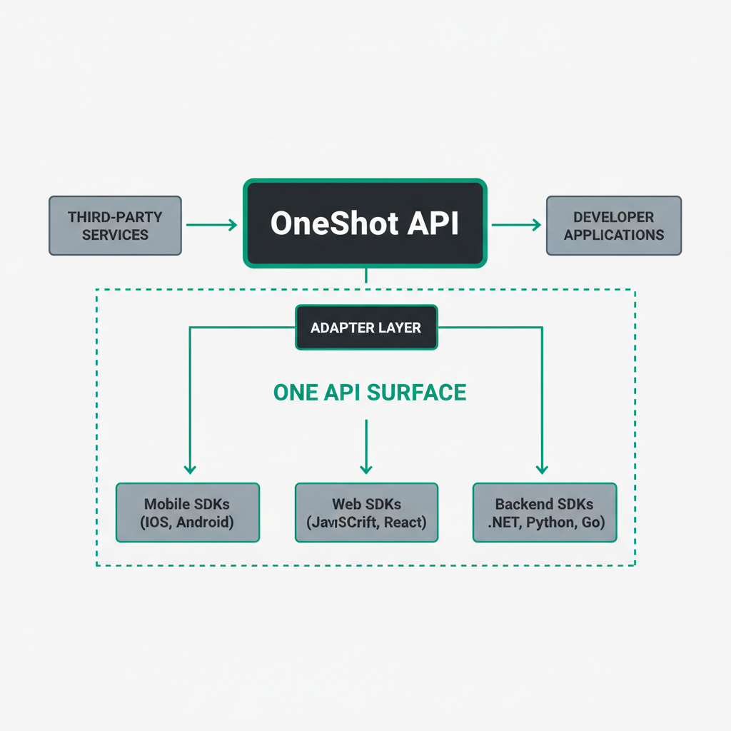 OneShot's adapter pattern: one API, many SDK surfaces