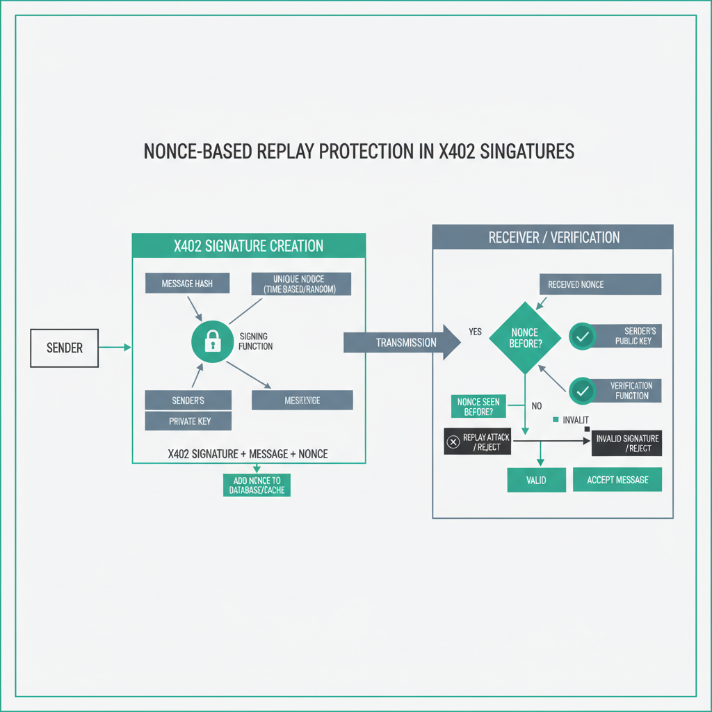 Nonce-based replay protection in x402 signatures