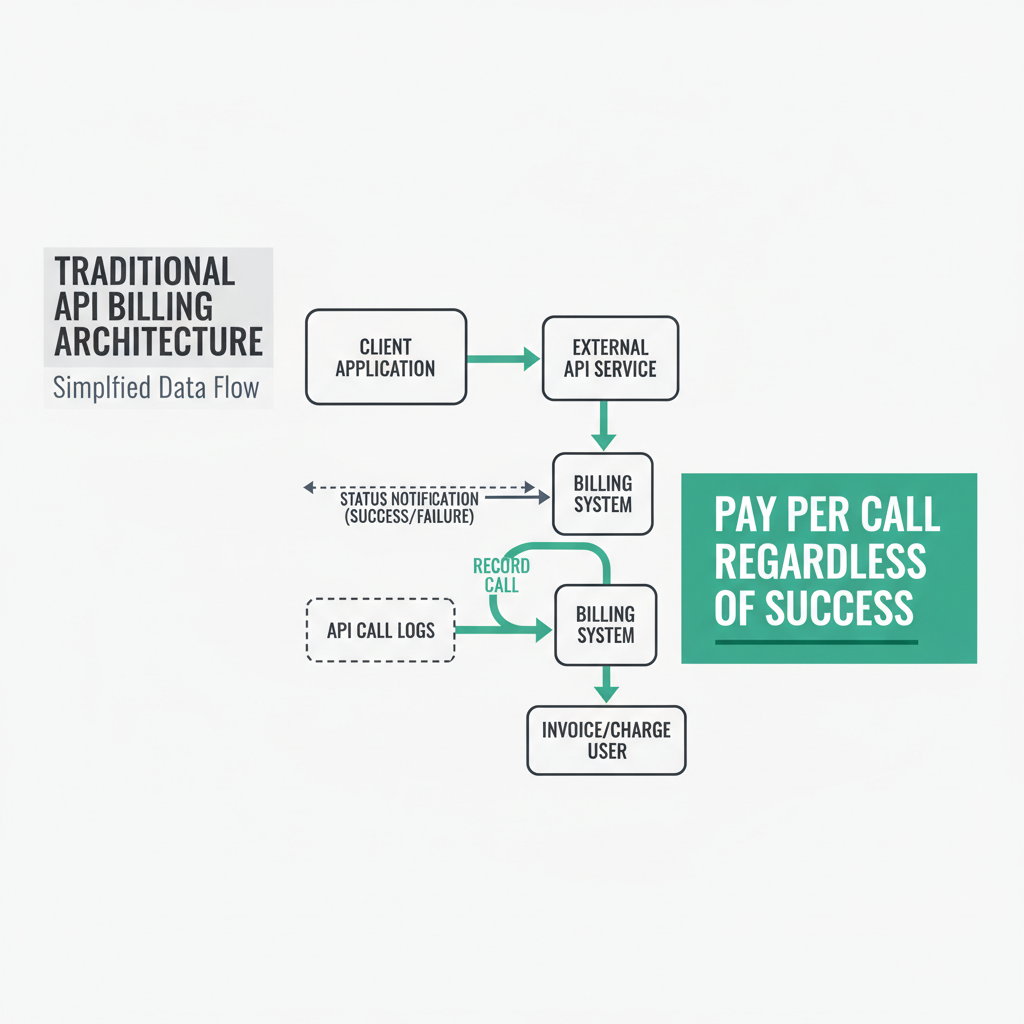 Traditional API billing: pay per call regardless of whether it worked