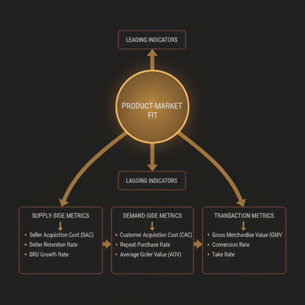 Metrics that indicate marketplace product-market fit